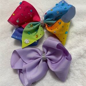 Large Colorful Kids Hair Bow Set